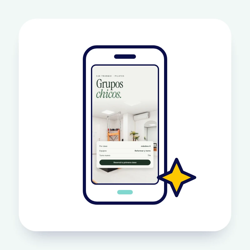 Celular con una pieza gráfica terminada en pantalla